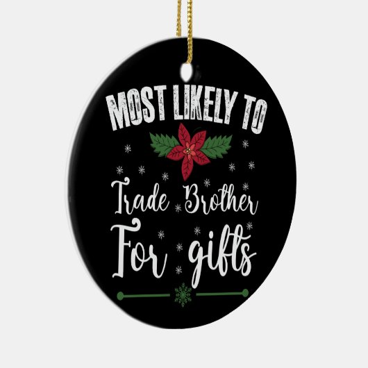 クリスマスに贈り物を贈るために兄と交換する可能性が最も高い セラミックオーナメント (右)