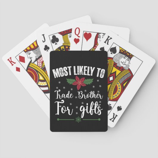 クリスマスに贈り物を贈るために兄と交換する可能性が最も高い トランプ (裏面)