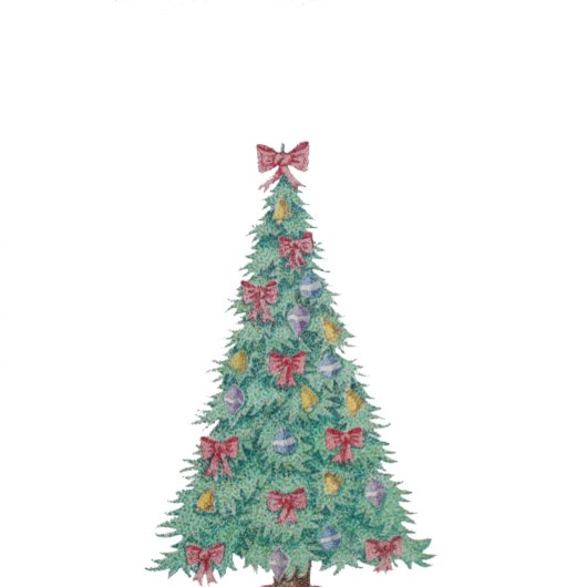 クリスマスに赤い弓のベルを飾る木 トートバッグ