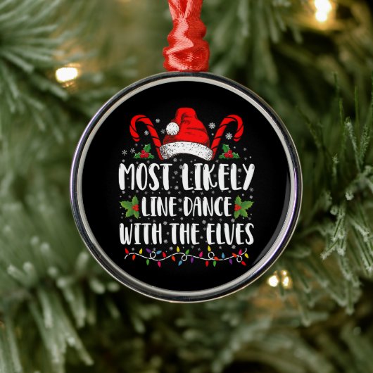 クリスマスに踊る可能性が最も高い小妖精や小人 メタルオーナメント (ツリー)