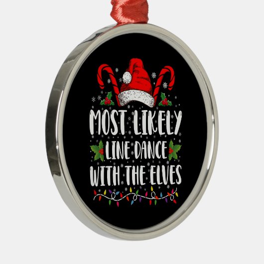 クリスマスに踊る可能性が最も高い小妖精や小人 メタルオーナメント (右)
