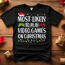 クリスマスに遊ビデオゲームが最も多い Tシャツ