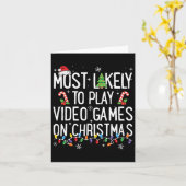 クリスマスに遊ビデオゲームをする可能性が最も高おもしろいい カード (黄色い花)