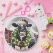 クリスマスに過ごすリース ペーパープレート (パーティー)