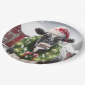 クリスマスに過ごすリース ペーパープレート (アングル)