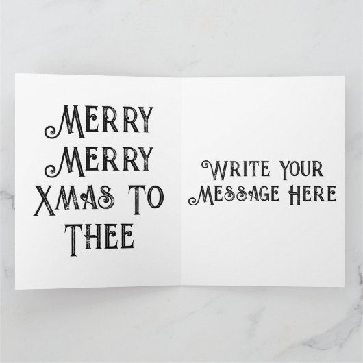 クリスマスに醜いおもしろいクリスマスセーターが詰まっている カード (内部)