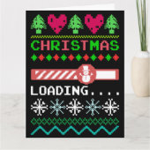 クリスマスに醜いおもしろいクリスマスセーターが詰まっている カード (正面)