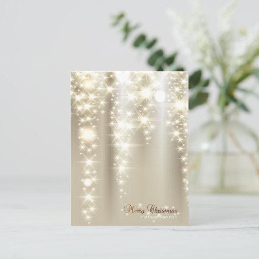 クリスマスに金ゴールドと銀の小雨 シーズンポストカード (スタンド正面)