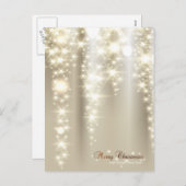 クリスマスに金ゴールドと銀の小雨 シーズンポストカード (正面/裏面)