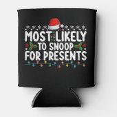 クリスマスに雪が降りそうなプレゼント 缶クーラー (正面)