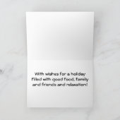 クリスマスに雪の上を走る犬ぞり シーズンカード (内部)