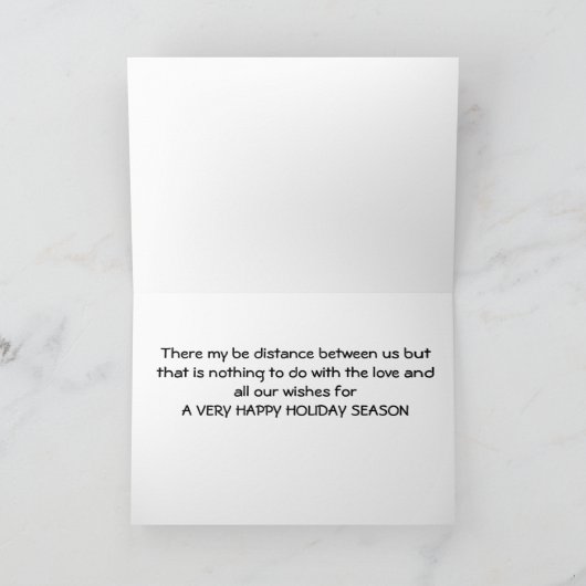 クリスマスに雪の上を走る犬ぞり シーズンカード (内部)