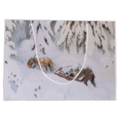 クリスマスに雪の中を旅する|過去記事 ラージペーパーバッグ (裏面)