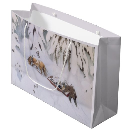 クリスマスに雪の中を旅する|過去記事 ラージペーパーバッグ (正面アングル)