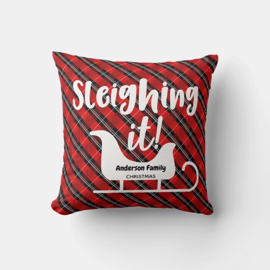 クリスマスに雪を降ろす クッション (正面)