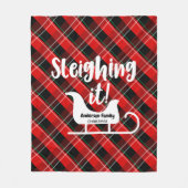 クリスマスに雪を降ろす フリースブランケット (正面)