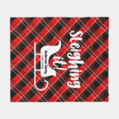 クリスマスに雪を降ろす フリースブランケット (正面(横))