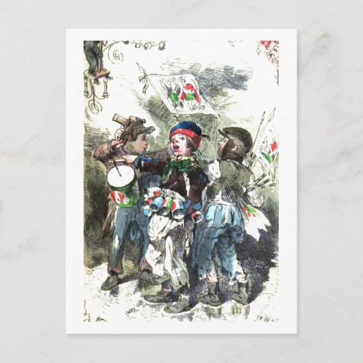 クリスマスに音楽を作る子どもたち シーズンポストカード (正面)