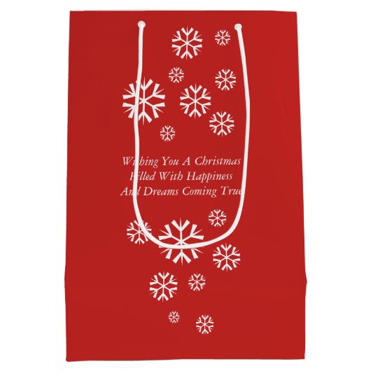 クリスマスに食べ物かわいいグレーの子猫のプリン ミディアムペーパーバッグ (裏面)