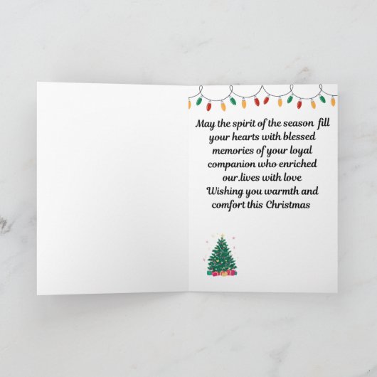 クリスマスに飼い犬を亡くしたこと 招待状 (内部)