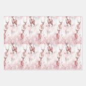 クリスマスに飾ったデリケートな鹿 ラッピングペーパーシート (正面)