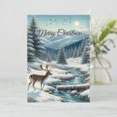 クリスマスに鹿が冬のワンダーランドフラットカード シーズンカード (スタンド正面)