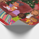 クリスマスに黒人の女の子たち ラッピングペーパー (角)