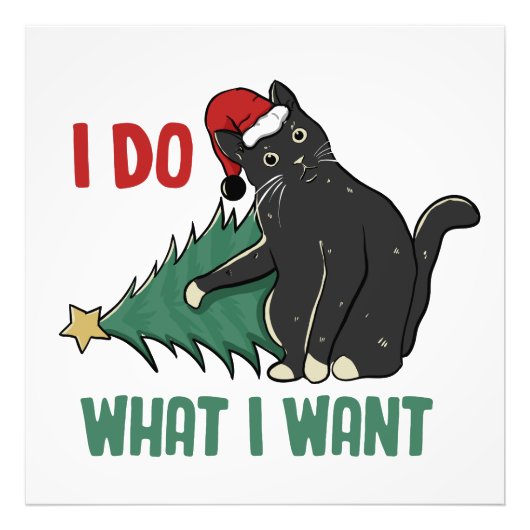 クリスマスに黒猫の休日を過ごしたいことをする フォトプリント            (正面)