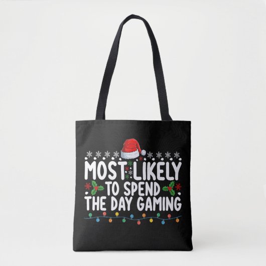 クリスマスに1日中ゲーム三昧な人 トートバッグ (正面)
