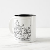 クリスマスに2本のクリスマスツリー ツートーンマグカップ (正面左)