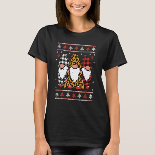 クリスマスに3つの可愛い格言の醜いセーター Tシャツ (正面)