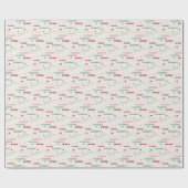 クリスマスに3〜4人の名前を繰り返す ラッピングペーパー (フラット)