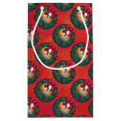 クリスマスに9ボールをリースの赤のパターン スモールペーパーバッグ (裏面)