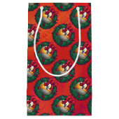 クリスマスに9ボールをリースの赤のパターン スモールペーパーバッグ (正面)