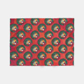 クリスマスに9ボールをリースの赤のパターン フリースブランケット (正面(横))