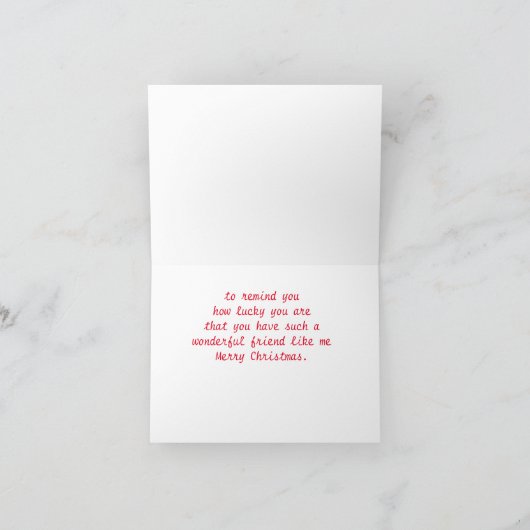 クリスマスに「私はあなたの友達」と思い出させる シーズンカード (内部)