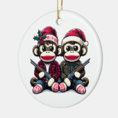 クリスマスにSockMonkeyハンター兄弟 セラミックオーナメント (左)