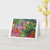 クリスマスねずみカード カード (黄色い花)