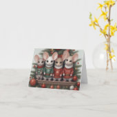 クリスマスねずみグリーティングカード カード (黄色い花)