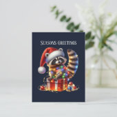 クリスマスのあいさつアライグマ シーズンポストカード (スタンド正面)