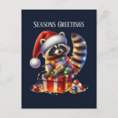 クリスマスのあいさつアライグマ シーズンポストカード (正面)