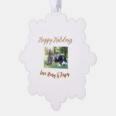 クリスマスのあたたかいお祝い ペット 犬 猫 写真 名前 オーナメントカード (左)