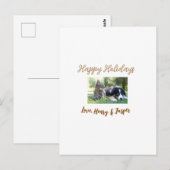 クリスマスのあたたかいお祝い ペット 犬 猫 写真 名前 ポストカード (正面/裏面)