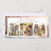 クリスマスのあたたかいご挨拶 3枚の写真コラージュ シーズンカード (正面)