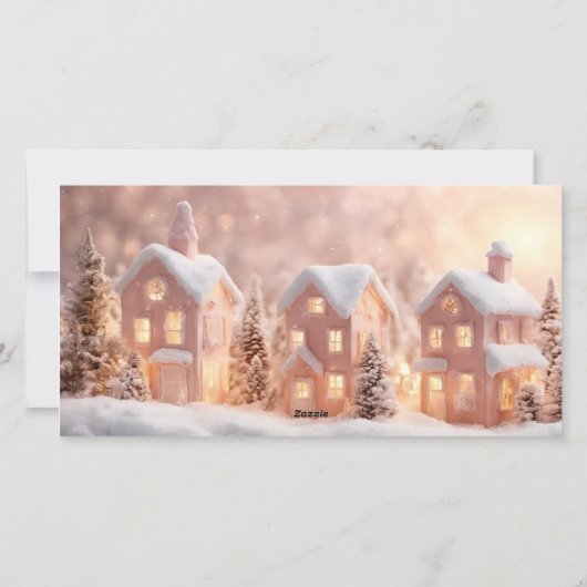 クリスマスのあたたかいご挨拶 3枚の写真コラージュ シーズンカード (裏面)