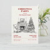 クリスマスのあたたかなインテリア シーン 招待状 (スタンド正面)