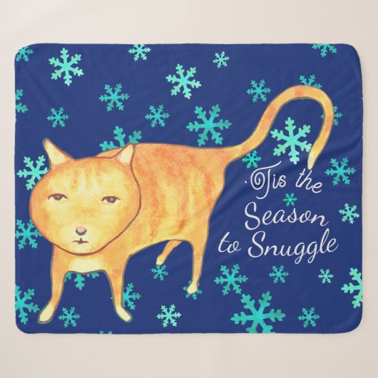 クリスマスのあったかもふもふねこ シェルパブランケット (正面(横))