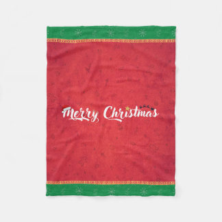 クリスマスのあったかフリースブランケット - 赤と緑 フリースブランケット