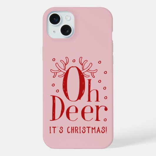 クリスマスのあの鹿 iPhone 15 plus カバー (裏面)