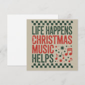 クリスマスのあるある 楽しい音楽でストレス解消 レトロな雰囲気 シーズンカード (正面/裏面)